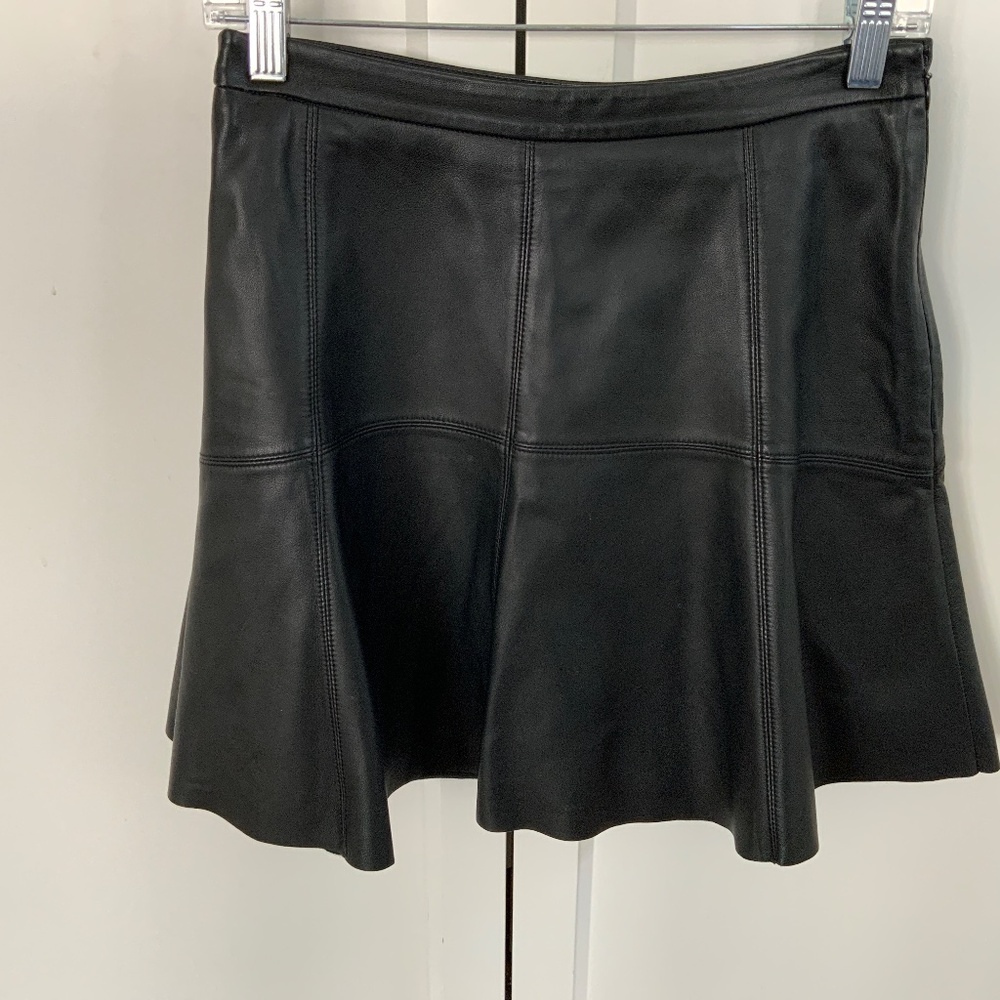 Rebecca Minkoff leather mini skirt. EEUC